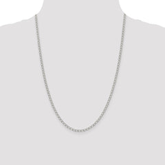 Sterling Silver 3mm Half Round Wire Open Curb Chain - 6