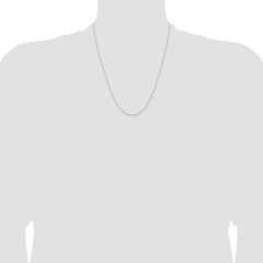 Sterling Silver Rhodium-plated .6mm Mirror Box Chain w/4in ext.