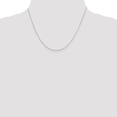 Sterling Silver Rhodium-plated 1.1mm Forzantine Cable Chain w/2in ext.