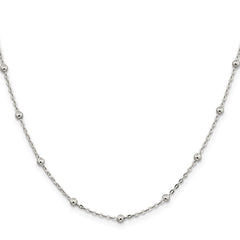 Sterling Silver 1.3mm Fancy Beaded Chain - 2