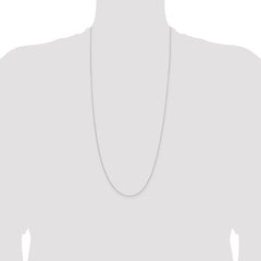 Sterling Silver 1mm Rhodium-plated Cable Chain - 4