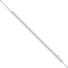 Sterling Silver 1mm 8 Sided D/C Cable Chain w/4in ext.
