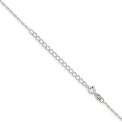 Sterling Silver 1mm Diamond-cut Long Link Cable Chain w/2in ext.