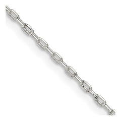 Sterling Silver 1mm Diamond-cut Long Link Cable Chain - 4