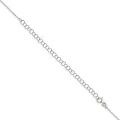 Sterling Silver .95mm Diamond-cut Forzantine Cable Chain w/4in ext.