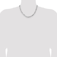 Sterling Silver 6.1mm Flat D/C Pave Figaro Chain - 3