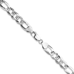 Sterling Silver 8.5mm Flat D/C Pave Figaro Chain - 2