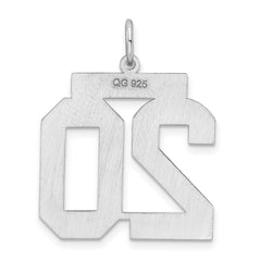 Sterling Silver/Rhodium-plated Polished Number 20 Charm - 2
