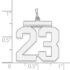 Sterling Silver/Rhodium-plated Polished Number 23 Charm - 2