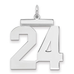 Sterling Silver/Gold-plated Polished Number 24 Charm