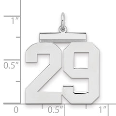 Sterling Silver/Rhodium-plated Polished Number 29 Charm - 2