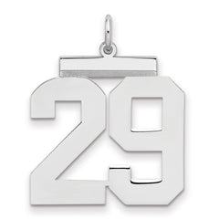Sterling Silver/Rhodium-plated Polished Number 29 Charm - 2