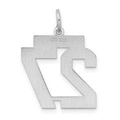 Sterling Silver/Rhodium-plated Satin Number 27 Charm - 2