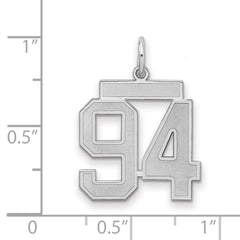 Sterling Silver/Rhodium-plated Satin Number 94 Charm - 2