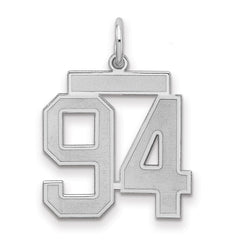 Sterling Silver/Rhodium-plated Satin Number 94 Charm - 2