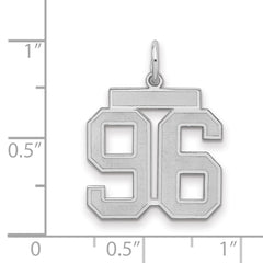 Sterling Silver/Rhodium-plated Satin Number 96 Charm - 2