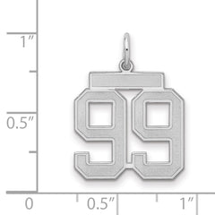 Sterling Silver/Gold-plated Satin Number 99 Charm