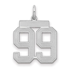 Sterling Silver/Gold-plated Satin Number 99 Charm