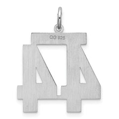 Sterling Silver/Rhodium-plated Satin Number 44 Charm - 3