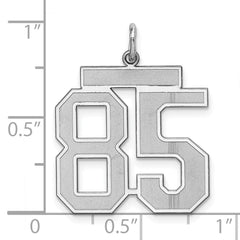 Sterling Silver/Rhodium-plated Satin Number 85 Charm - 4