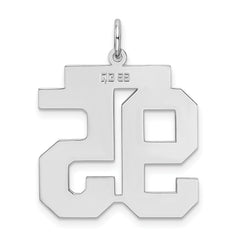 Sterling Silver/Rhodium-plated Satin Number 95 Charm - 3