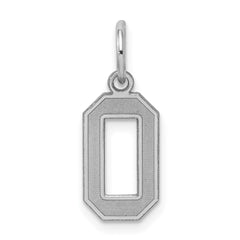 Sterling Silver/Rhodium-plated Satin Number 0 Charm - 4