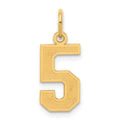 Sterling Silver/Gold-plated Satin Number 5 Charm