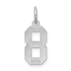 Sterling Silver/Rhodium-plated Satin Number 8 Charm - 4