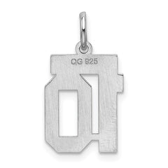 Sterling Silver/Rhodium-plated Satin Number 10 Charm - 4