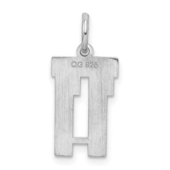 Sterling Silver/Rhodium-plated Satin Number 11 Charm - 2