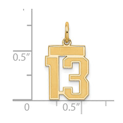 Sterling Silver/Gold-plated Satin Number 13 Charm - 2
