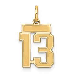 Sterling Silver/Gold-plated Satin Number 13 Charm - 2