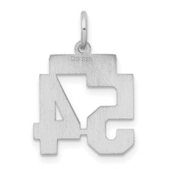 Sterling Silver/Rhodium-plated Satin Number 54 Charm - 4