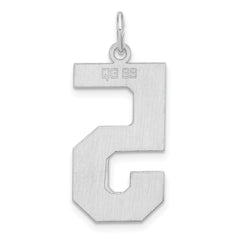 Sterling Silver/Rhodium-plated Polished Number 5 Charm - 2