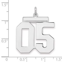 Sterling Silver/Rhodium-plated Polished Number 05 Charm