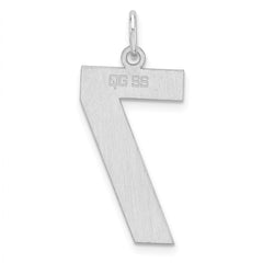 Sterling Silver/Rhodium-plated Polished Number 7 Charm - 3