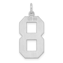 Sterling Silver/Rhodium-plated Polished Number 8 Charm - 4