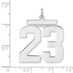 Sterling Silver/Rhodium-plated Polished Number 23 Charm - 4