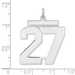Sterling Silver/Rhodium-plated Polished Number 27 Charm - 2