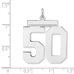 Sterling Silver/Rhodium-plated Polished Number 50 Charm - 2