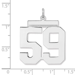Sterling Silver/Rhodium-plated Polished Number 59 Charm - 2