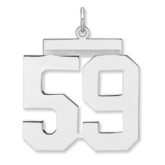 Sterling Silver/Rhodium-plated Polished Number 59 Charm - 2