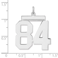 Sterling Silver/Rhodium-plated Polished Number 84 Charm - 3