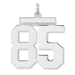 Sterling Silver/Rhodium-plated Polished Number 85 Charm - 3