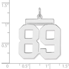 Sterling Silver/Rhodium-plated Polished Number 89 Charm - 3