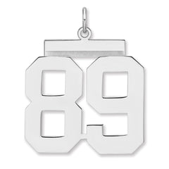 Sterling Silver/Rhodium-plated Polished Number 89 Charm - 3