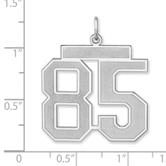 Sterling Silver/Rhodium-plated Satin Number 85 Charm - 3
