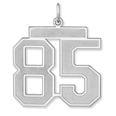 Sterling Silver/Rhodium-plated Satin Number 85 Charm - 3