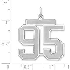 Sterling Silver/Rhodium-plated Satin Number 95 Charm - 2