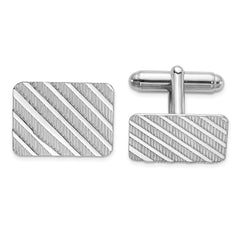 Sterling Silver Rhodium-plated Cuff Links - 3
